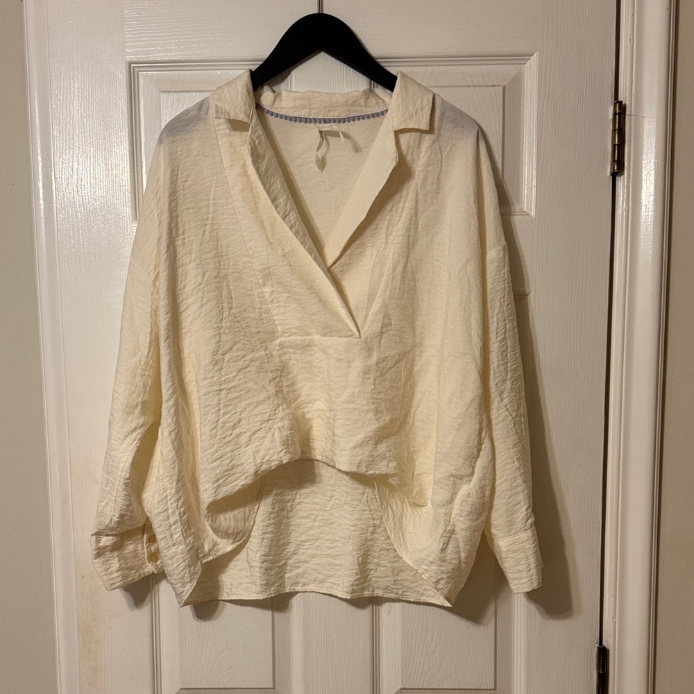 Anthropologie Off-White Textured Blouse